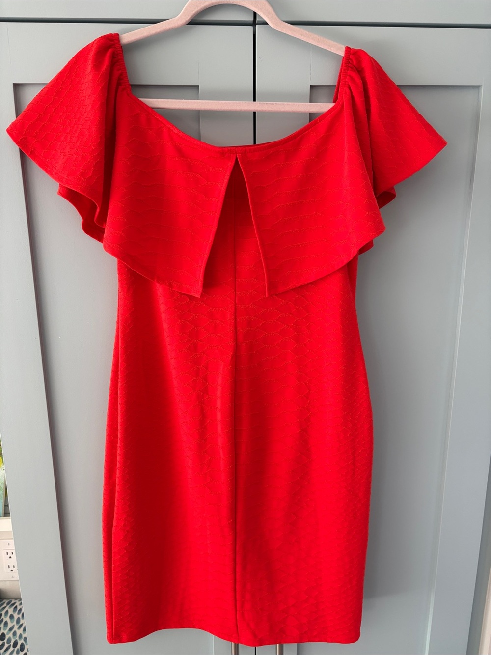 Frank Lyman Design Red Off-Shoulder Ruffle Mini Dress - Picture 2 of 3